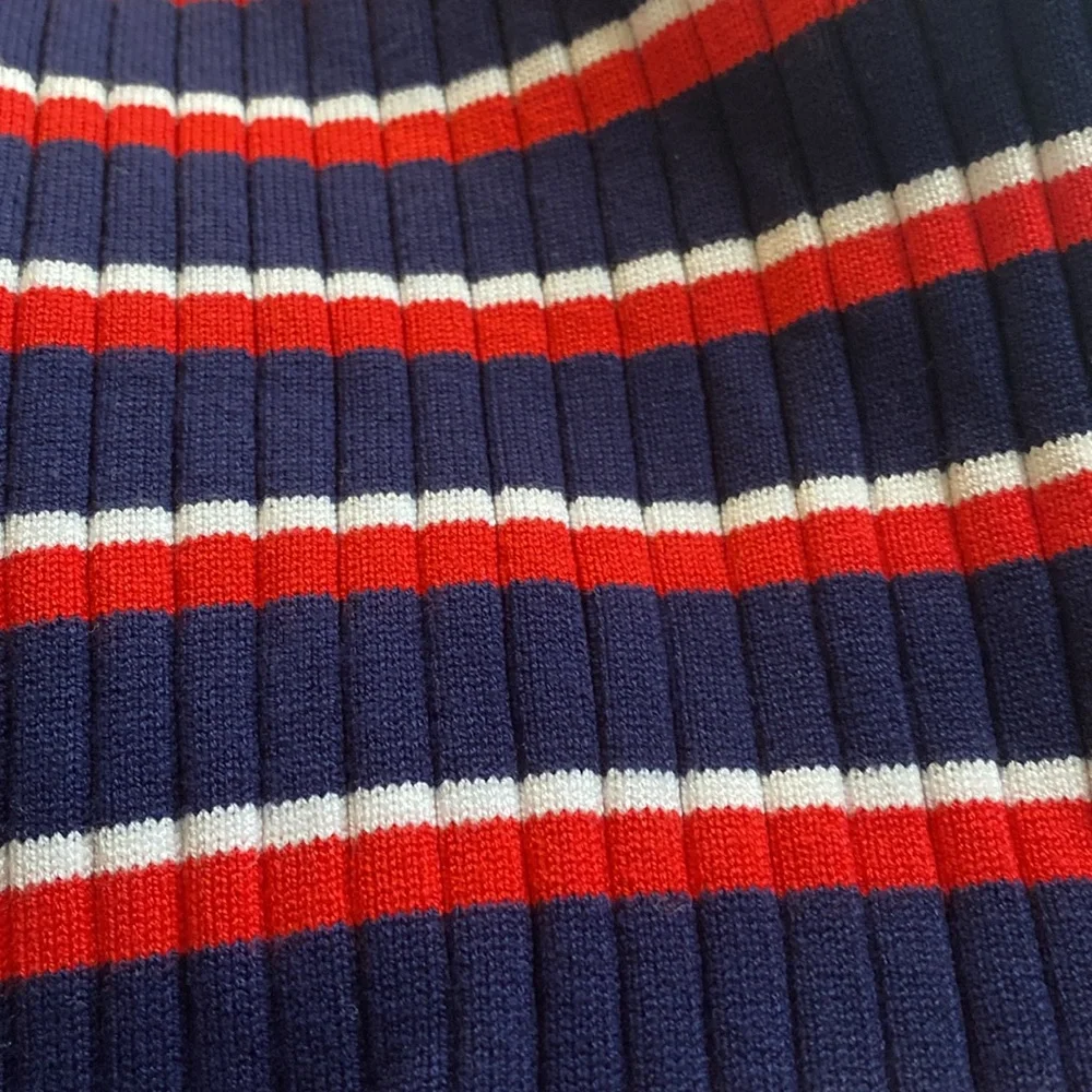 Lini Marla Striped Juliet Sleeve Esther Sweater Top Blue Red Stripe Med like new - Picture 8 of 14